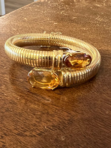 Gold and Citrines Vintage Bracelet