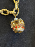 Gold and Fine Stones Vintage Charms Bracelet
