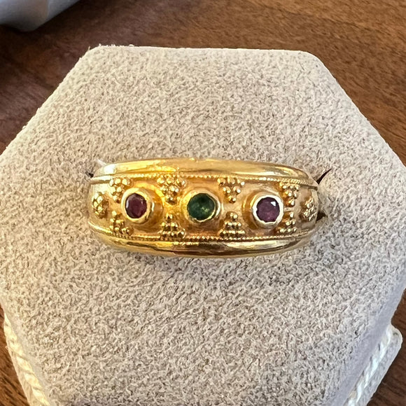 Zolotas Gold and Precious Stones Vintage Ring