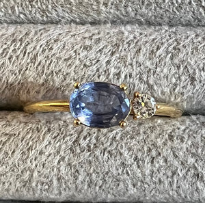 Gold Diamond and Sapphire Ring