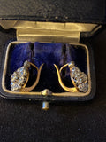 Gold and 2.50 Carats Diamonds French Antique Earrings