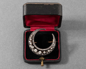 3.50 Carats Diamonds Antique Belle Epoque Crescent