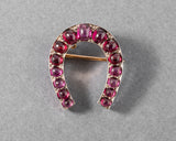 Antique Gold and Garnets French Horse Shoe