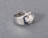 Gold Diamonds and Sapphires French Vintage Ring