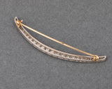 2 Carats Diamonds Antique French Crescent Brooch