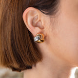 Boucles d'oreilles vintage en or trois couleurs