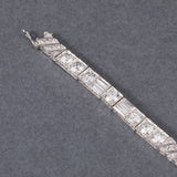 Gold Platinum and 9 Carats Diamonds Art Deco Bracelet by Golay Fils & Stahl Genève