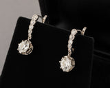 Gold and 3.39 Carats Diamonds French Antique Earrings
