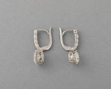 Boucles d'oreilles anciennes françaises en or et diamants 3,39 carats