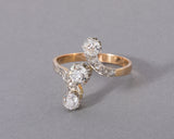 Antique Gold and 1.10 carat diamonds French Ring