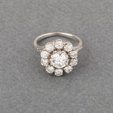 Certified 1.88 Carats Diamonds French Vintage Ring