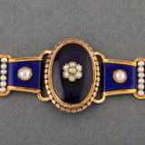Antique Gold Pearls and Enamel Bracelet