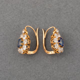 Boucles d'oreilles antiques françaises en diamants de 4,20 carats et saphirs de 2,20 carats