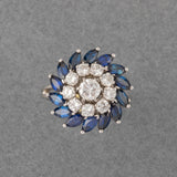 1.10 Carats Diamonds and Sapphires French Vintage Ring
