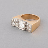 Gold and Diamonds French Tank Ring
