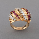 Gold Diamonds and Rubies French Vintage Ring