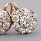 Boucles d'oreilles antiques françaises diamants 5,60 carats