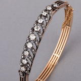 Gold Silver and Diamonds French Antique Bracelet