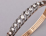 Bracelet Antique Français Or Argent et Diamants