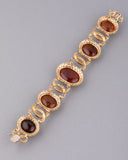 Gold 8 carats Diamonds and Amber Vintage Bracelet