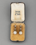 3 Carats Diamonds Antique Belle Epoque Earrings