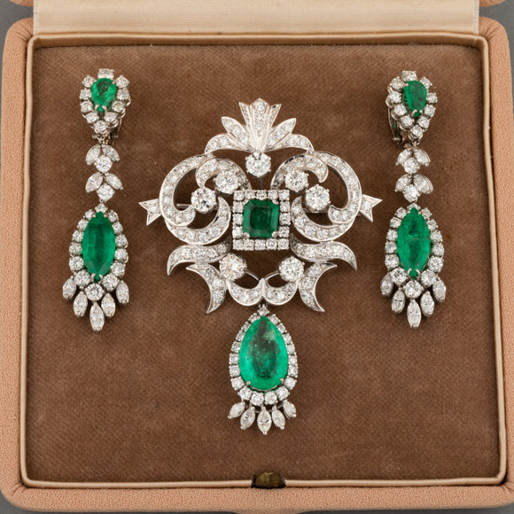 Ensemble Vintage Diamants et Émeraudes 