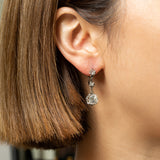 3 Carats Diamonds Antique Belle Epoque Earrings