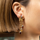 Gold Diamonds and Fine Gemstones Earrings