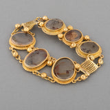 Bracelet Français Antique en Or et Agate