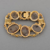 Antique Gold and Agate French Bracelet