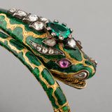 19th century Gold Enamel Diamonds and Enamel Bracelet