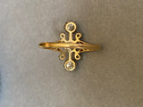 Gold and 1.60 Carats Diamonds Antique Belle Epoque Ring