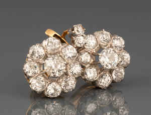 3 Carats Diamonds French Antique Earrings
