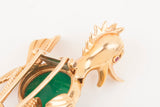 Gold and Agate French Duck Brooch