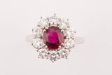 Certified 1.64 Carat Ruby and Diamond Ring