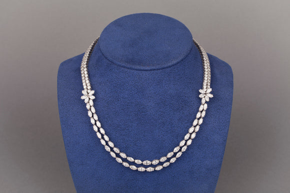 French 30 Carat Platinum and Diamonds Necklace