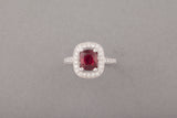Bague certifiée rubis et diamants de 2,0 carats