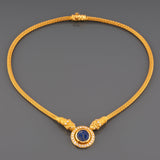 Gold Diamonds and Lapis Lazuli Greek Necklace