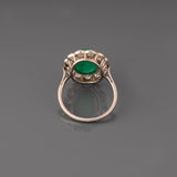 4 Carats Emerald and Diamonds French Belle Epoque Ring